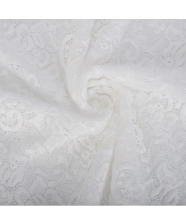 Women's Lace Splice Bandeau Tank Top - Summer Sleeveless Blouse | Floral Graphic Tee - A-White, Large - Buy Online on GoSupps.com
