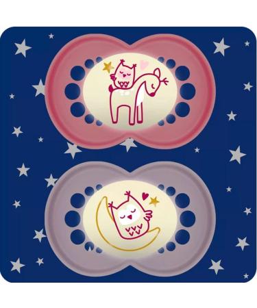 MAM Day & Night Skin Soft Silicone Pacifier Set (6-16 Months) - 4 Pacifiers + 2 Sterilized Transport Boxes - International Shipping Available - Buy Online on GoSupps.com