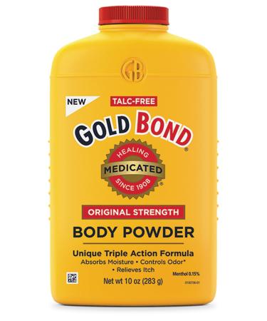 Gold Bond Medicated Original Strength Body Powder 4 oz. Talc-Free Anti-Itch Absorbs & Cools 4 Ounce (Pack of 1) Talc-Free