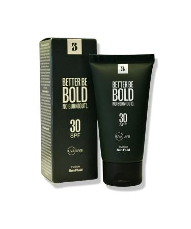 BETTER BE BOLD SPF 30 matting sun fluid for baldness and face. Sun protection with UVA and UVB filters. Waterproof absorbs quickly. Coral friendly and fragrance-free. Made in Germany