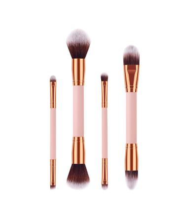 Double-ended Makeup Brushes Set  4pcs Protable Soft Bristles Cosmetics Powder Blush Brush Kit (T-04-026)