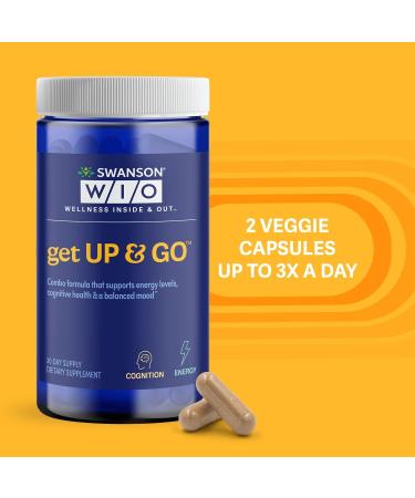 Swanson WIO Get Up & Go Cognitive Support - 60 Vegan Capsules for Balanced Mood, Energy, and Mental Wellness - Buy Online on GoSupps.com