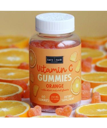 Safe & Fair Vitamin C Gummies for Immune Support - Adults & Kids - Orange Flavor - 30/60 Servings - Buy Online on GoSupps.com