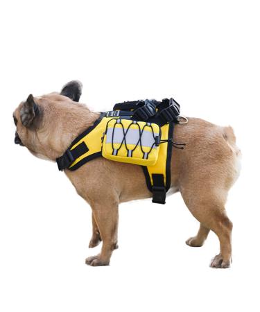 Dog Backpack for Hiking Camping Travel Waking Saddle Bag for Small Medium Dog(Yellow)