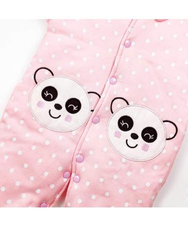 Minizone Baby Hooded Snowsuit with Footies and Hat | Winter Romper Jumpsuit for Girls | Cotton Overall for 1-3 Months | Panda Design | 0-3 Months Size - Buy Online on GoSupps.com