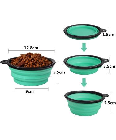4 Pack Collapsible Dog Bowls with Carabiners - Portable Pet Travel Bowls for Feeding and Water - Blue, Green, Light Blue, Light Green - Buy Online on GoSupps.com