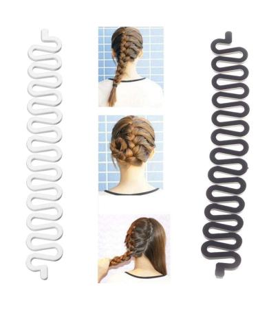 SRTYZ 9PCS Hair Styling Clips - French Braid Tool for Women's Hair - Black/White/Gray - Perfect for Easy Hairstyles & International Shipping - Buy Online on GoSupps.com