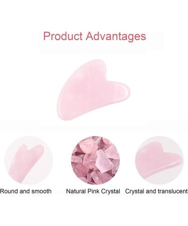 AMZFUK Gua Sha Face Treatment - Rose Quartz Heart Shape Massage Tool for Eye Swelling & Skin Tightening - Buy Online on GoSupps.com