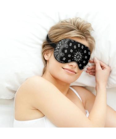 Black Paisley Sleep Mask for Women | Adjustable Eye Shades with Elastic Strap - Perfect for International Shipping - Buy Online on GoSupps.com