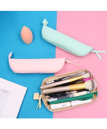 Travel Makeup Brush Holder | Silicone Cosmetic Brush Case with Zipper | Large Pink Makeup Bag - Perfect for Daily Use & Gifts - Buy Online on GoSupps.com