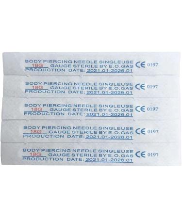 Shuiniba 18G Body Piercing Needles - Set of 5 for Ear, Navel, Nose, Lip, Nipple - Buy Online on GoSupps.com