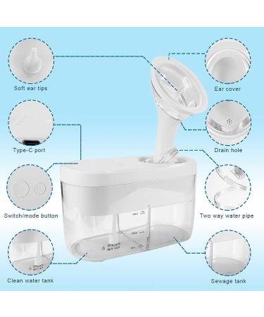 Electric Ear Irrigation Kit - 4 Pressure Modes for Safe & Effective Ear Wax Removal - Includes Ear Cleaner, Cotton Swab, Syringe Bulb - White - Buy Online on GoSupps.com