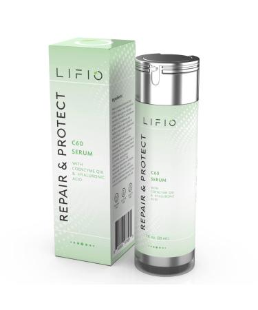 REPAIR & PROTECT C60 Serum Prevent Breakouts & Tighten Pores with Coenzyme Q10 & Hyaluronic Acid 1 fl oz (30 mL)