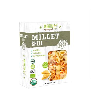 Big Green Organic Food- Organic Millet Shell, Gluten-Free, Lectin-Free, Non-GMO, Vegan, 6g of Protein, Wheat and Rice Alternative, 8.8oz (3 Pack)