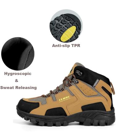 Succttssful Men's Non-Slip Hiking Boots | Breathable & Comfortable Ankle Boots for Trekking, Camping | Size 10, Brown-06 - Buy Online on GoSupps.com