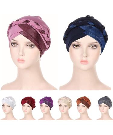 2pcs Adjustable Sleeping Caps for Women - Braid Head Wrap Turban Hat for Curly Hair - Buy Online on GoSupps.com