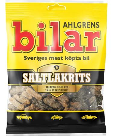 Ahlgrens Bilar Saltlakrits Salty Liquorice 100g x 36 Salty Liquorice 1 Count (Pack of 36)
