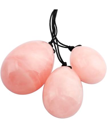 Shop Mookaitedecor Rose Quartz Yoni Eggs & Pelvic Floor Trainer Set - 3 Sizes for Bladder Relief & Relaxation | Postpartum Essential - Buy Online on GoSupps.com