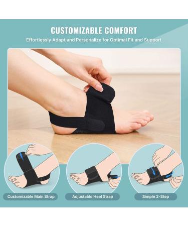 Arch Support Braces for Plantar Fasciitis Relief | Adjustable Non-Slip Foot Sleeves with Gel Pad for Flat Feet - Women s Black - Buy Online on GoSupps.com