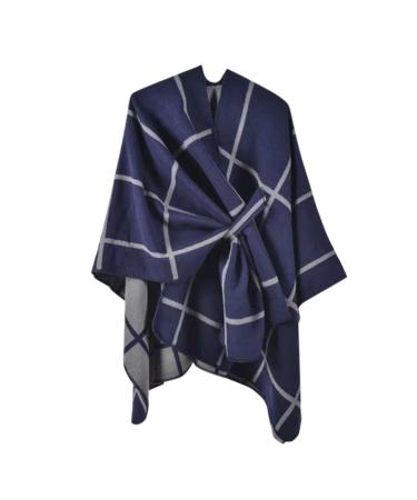 Women's Cotton Scarf Soft Winter Warm Personality Long Scarf Triangle Winter Scarf Cashmere One Size Blue