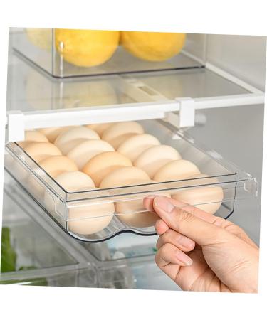 Gadpiparty Egg Storage Box Egg Holder for Fridge Drawer Food Containers Egg Container Refrigerator re-usable White 30.5X20X8.5cm - Buy Online on GoSupps.com