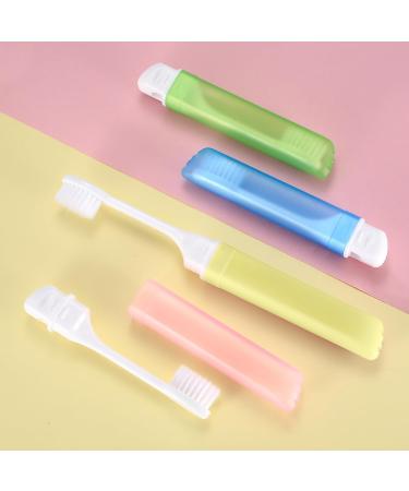 Foldable Travel Toothbrush Set - 4 Portable Soft Toothbrushes for Adults & Kids - Ideal for Camping School & Travel - Buy Online on GoSupps.com