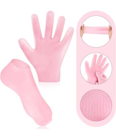 Ninnyi 2 Pairs Moisturizing Silicone Glove Socks Women Set Foot Spa Gel Pedicure Silicone Socks for Dry Cracked Feet Calluses Foot Care Pink Anti Slip Aloe Socks - Buy Online on GoSupps.com