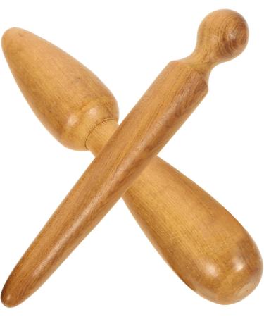 Minkissy 6-Piece Acupressure Rod Massage Tools - Wood Neck & Foot Reflex Massage Devices - Schabstein Solid Wood - Buy Online on GoSupps.com