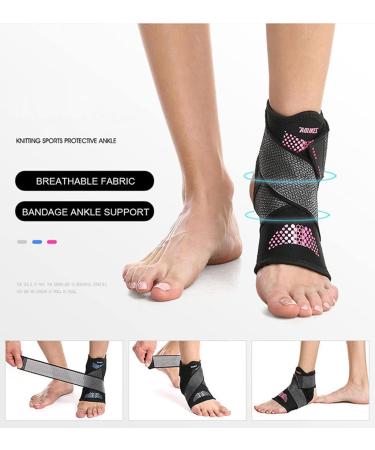 Adjustable Ankle Brace for Men & Women - Breathable Elastic Support Sleeve for Sports Arthritis Plantar Fasciitis & Achilles Tendonitis - Blue Left - Buy Online on GoSupps.com