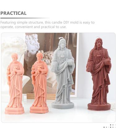 NUOBESTY 5pcs DIY Mold for Candle Votive Candles Scented DIY Supplies Jesus Craft Mold Molds for Candle Making Flower Stickers Jesus Candle Molds Hand Mold White Suite 3D Soap Silica Gel Whitex5pcs 13.5x5cmx5pcs - Buy Online on GoSupps.com