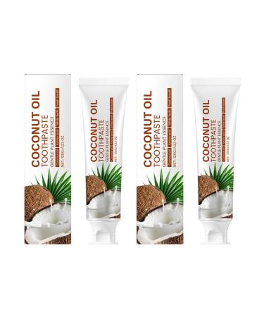 Coconut Oil Shine Toothpaste Fresh Breath & Gum-Enamel Care Stain Reduction Daily Family Oral Hygiene Product(2PCS)