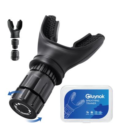 Portable Respiratory Trainer-Exercise Device. Respiratory Muscle Training |Improve Breathing Capacity | Easy to Clean| Adjustable Resistance Adjustable to Different Fitness Needs black