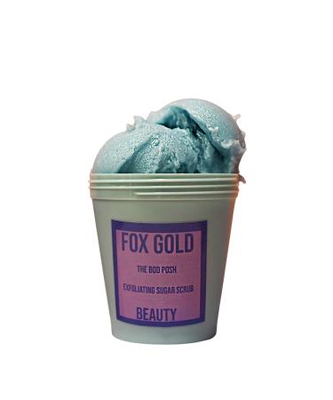 Fox Gold Beauty Lava Muffin Ice Cream sugar scrub- Blueberry lavender scented -Moisturizing and Exfoliating Body Hand Foot Scrub Vegan Cruelty Free Organic Great Gifts For Women 200 ml