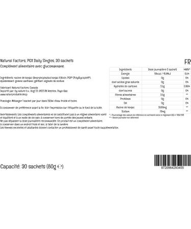 Natural Factors PGX Daily Singles 2500mg Glucomannan Konjac Root Sachets - Vegan & Lab-Tested - Buy Online on GoSupps.com