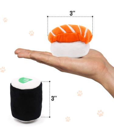 CiyvoLyeen 6 Pack Sushi Cat Toys with Catnip | Interactive Plush Gift for Cats | Teeth Cleaning Chew Toys for Kittens | Boredom Relief and Fun Bite Supplies - Buy Online on GoSupps.com
