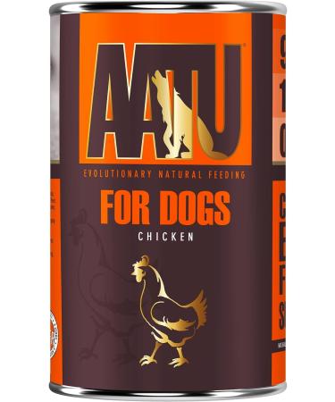 AATU 90/10 Wet Dog Food in a Tin - Chicken (6x400g) - Grain Free Recipe - No Artificial Ingredients - Good for Low Maintenance Feeding