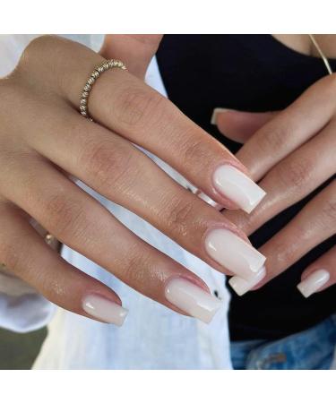 KXAMELIE Medium Long Square White Press on Nails - 24PCS Gel Manicure Kit for Women and Girls - Buy Online on GoSupps.com