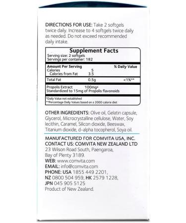 Comvita Propolis PFL15 - 365 Softgels for Immune Support & Wellness - Buy Online on GoSupps.com