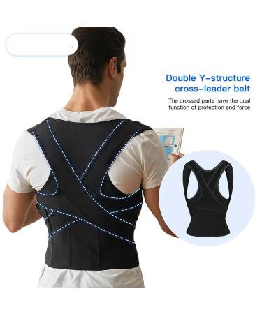 2023 Thicken New Stability Back Posture Corrector Brace for Shoulders and Back Pain Black M - Buy Online on GoSupps.com