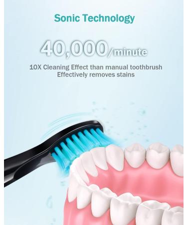 Initio Sonic Electric Toothbrush - 5 Cleaning Programs - Travel Case & 8 Replacement Heads - Rechargeable & Waterproof - Smart Timer - Gloss Black - Buy Online on GoSupps.com