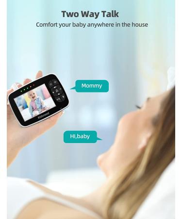 3.5 Inch Video Baby Monitor with Camera, Audio, Remote Control Pan & Tilt, Night Vision, Two-Way Audio - Long Range 960ft - Buy Online on GoSupps.com