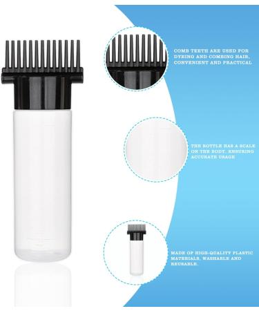 Root Comb Applicator Bottle 180ml | Hair Dye Brush with Graduated Scale | Black & Clear Hair Coloring Tool - Buy Online on GoSupps.com
