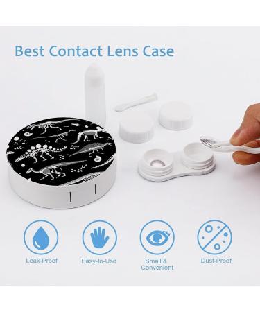 Shop Bagea-Ka Black & White Dinosaur Skeleton Contact Lens Case - Eye Care Kit with Mirror Tweezers & Bottle for Travel & Home - Buy Online on GoSupps.com