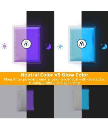Rhea Arcas Glow in The Dark Powder - 12 Pack Luminous Mica Pigment for Epoxy Resin, Nail Polish, Acrylic Paint, DIY Crafts & Theme Parties - Fluorescent Dye for Art Projects - Neon Colors - Buy Online on GoSupps.com
