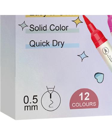 Nail polish markers set of 12 water-based colors quick-drying dual-tip nail polish pens - for women and girls gel manicure dotting drawing and painting - Buy Online on GoSupps.com