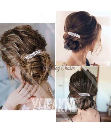 Yheakne Crystal Wedding Hair Clip Barrette Silver Rhinestone Hair Barrette Bling Bridal Headpieces Decorative Head Clip Headwear Crystal Hair Clip Shine Cz Bride Hair Accessories for Women(Silver) - Buy Online on GoSupps.com