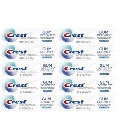 Crest Gum Detoxify Toothpaste Deep Clean Travel Size 0.85 oz (24g)- Pack of 10