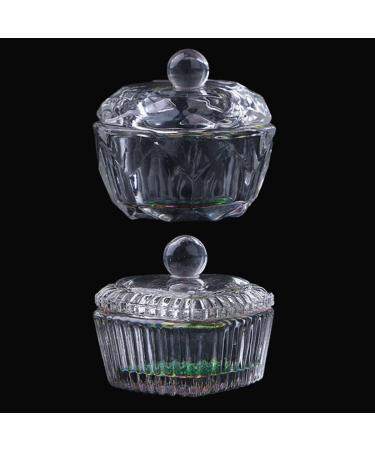 OLACD Fashion Cute Nail Art Crystal Dishes with Lids - Home Salon Glass Bowls Small and Colorful Set of 2 - Buy Online on GoSupps.com