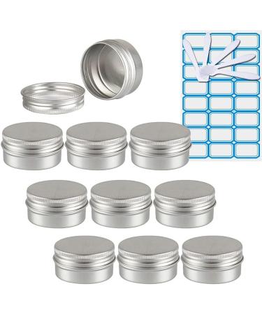 empty jars with lids cosmetic jar B0CKBSQRLW10 PC 30ml Empty Pink Round Aluminum Tin Jars with Screw Lids Cosmetics Lip Balm Containers Pots with 5X Spoon 1x Labels (Color : Roze Size : 30ml) (Colo