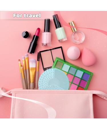 Silicone Makeup Brush Cleaning Mats Set of 2 - Portable Travel-Friendly Brush Cleaner Pads with Suction Cups | Ideal for All Brush Types (Pink & Blue - Buy Online on GoSupps.com